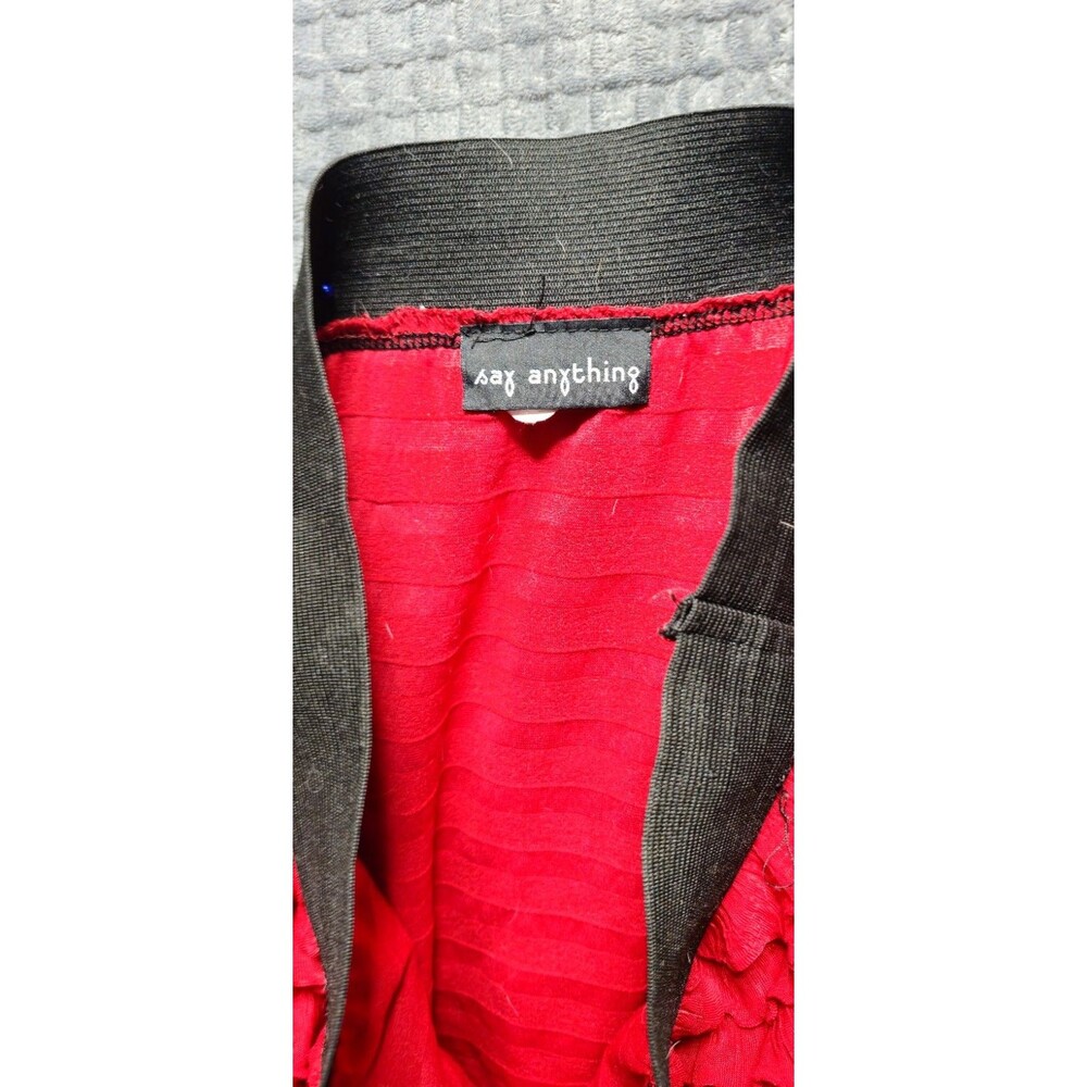 Say Anything Red Ruched Stretch Skirt  Women’s M • Style 5025 • Made in USA • - Picture 4 of 6